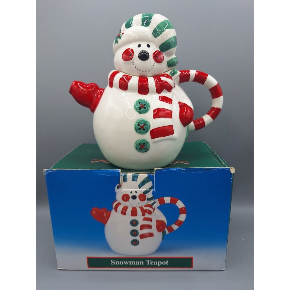 Kmart Corporation VINTAGE SNOWMAN TEAPOT NEw In Box